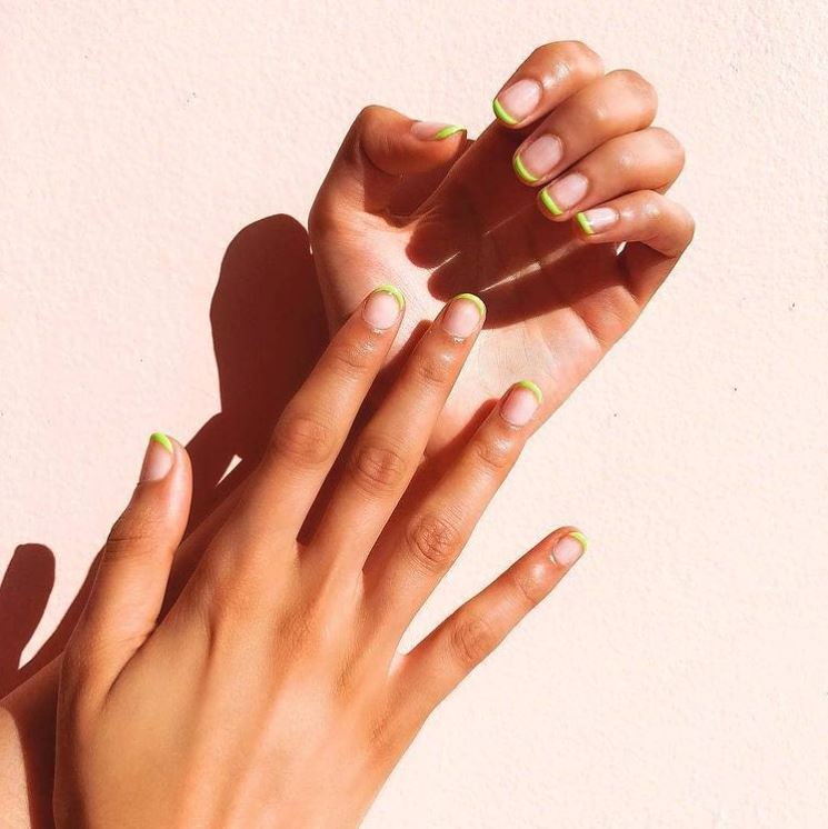 neon french manicure
