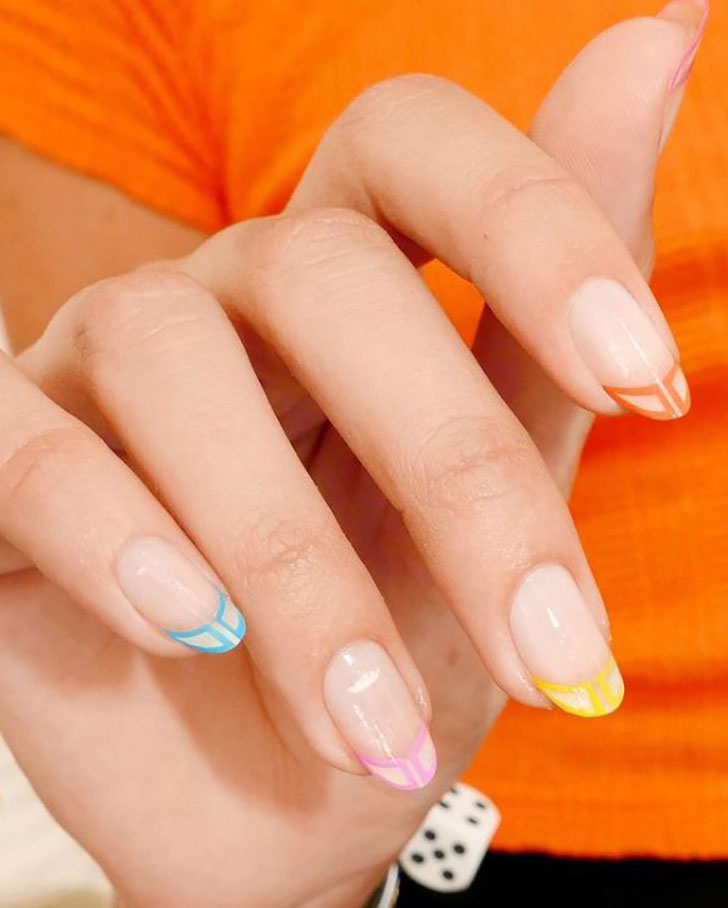 tri-color french manicure