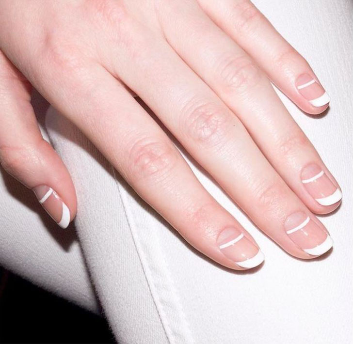 white line french manicure
