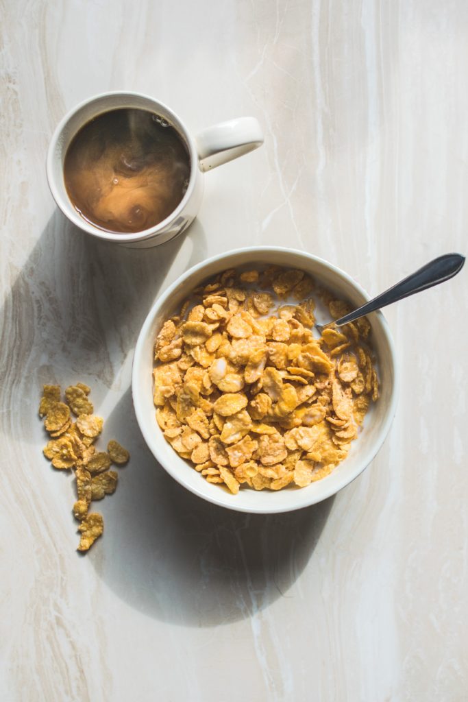 cereal bowl, coffee