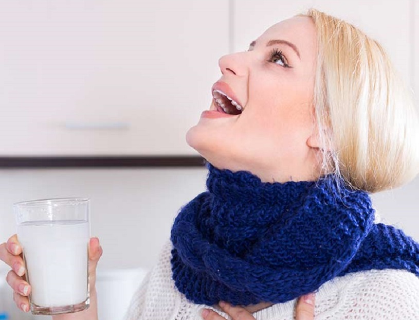 Woman gargling