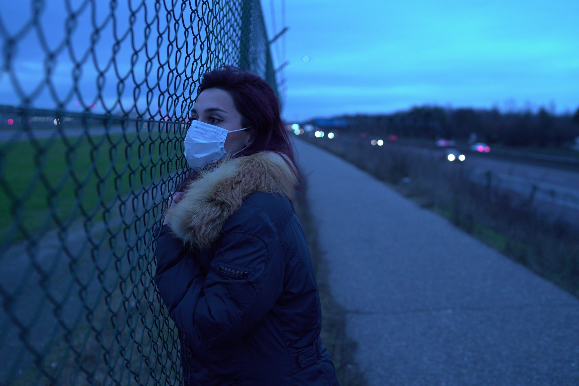 woman wearing a mask