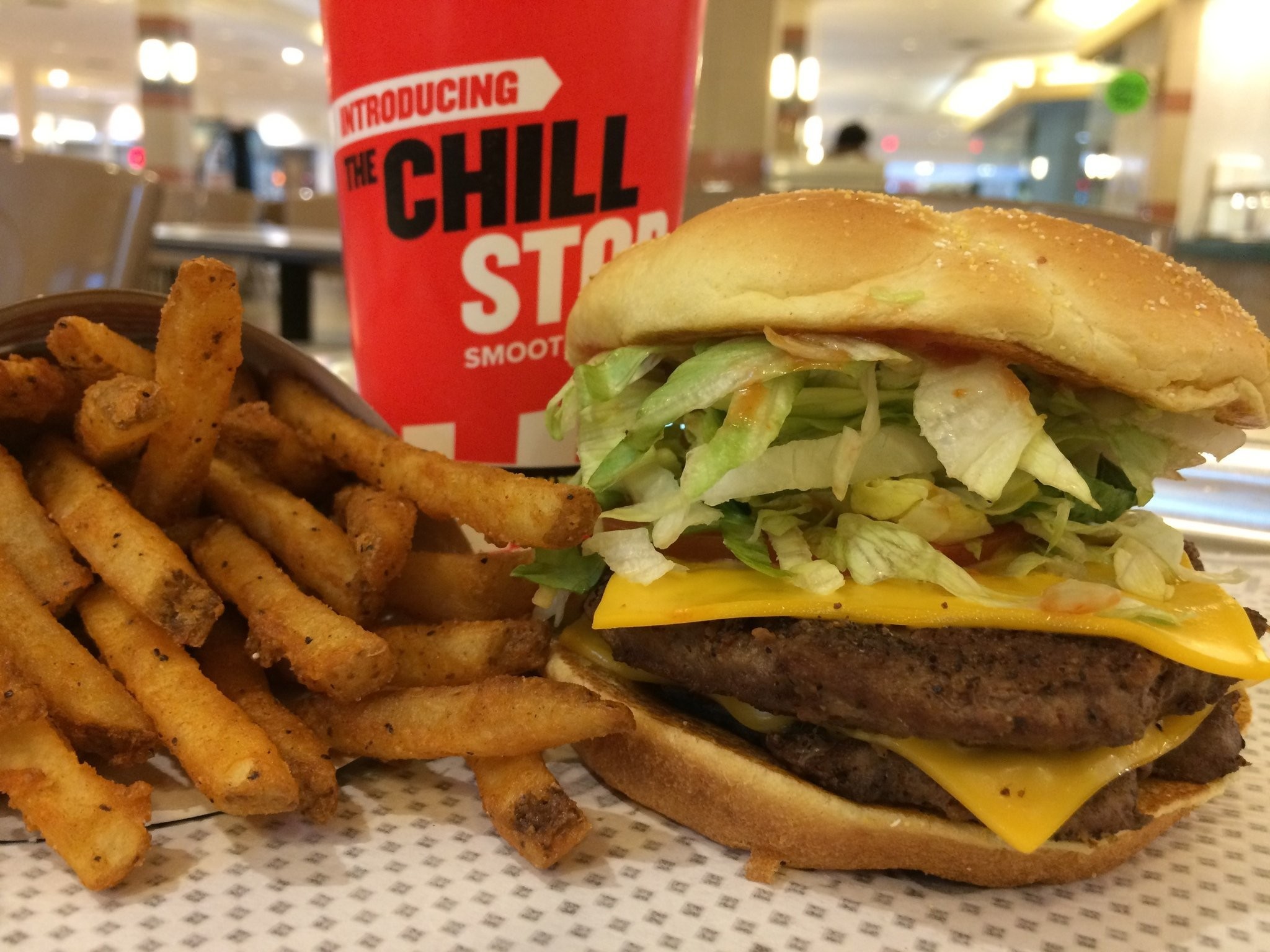 hamburger and fries