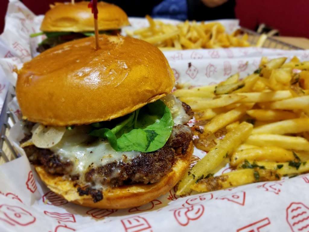 hamburger and fries