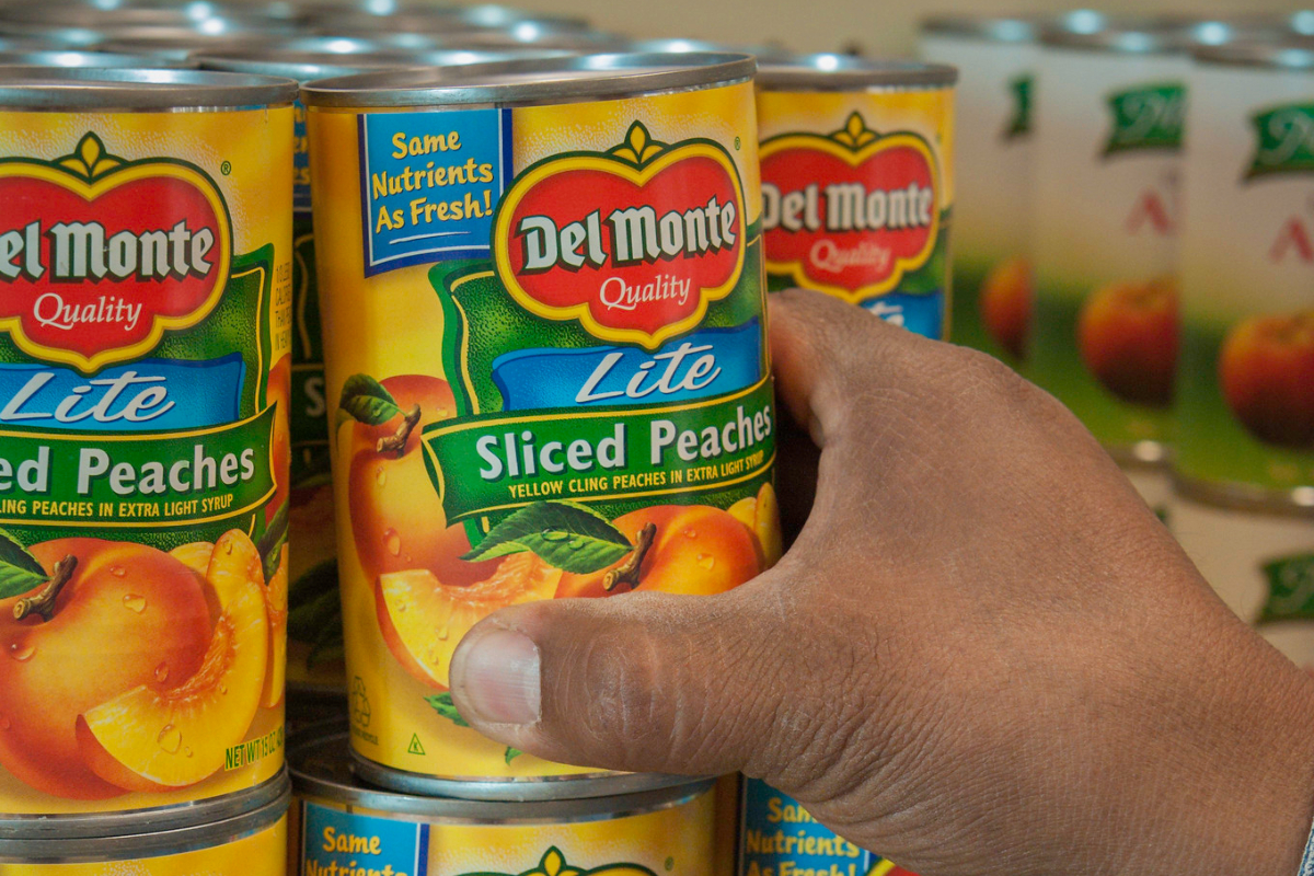 Canned Peaches in Store