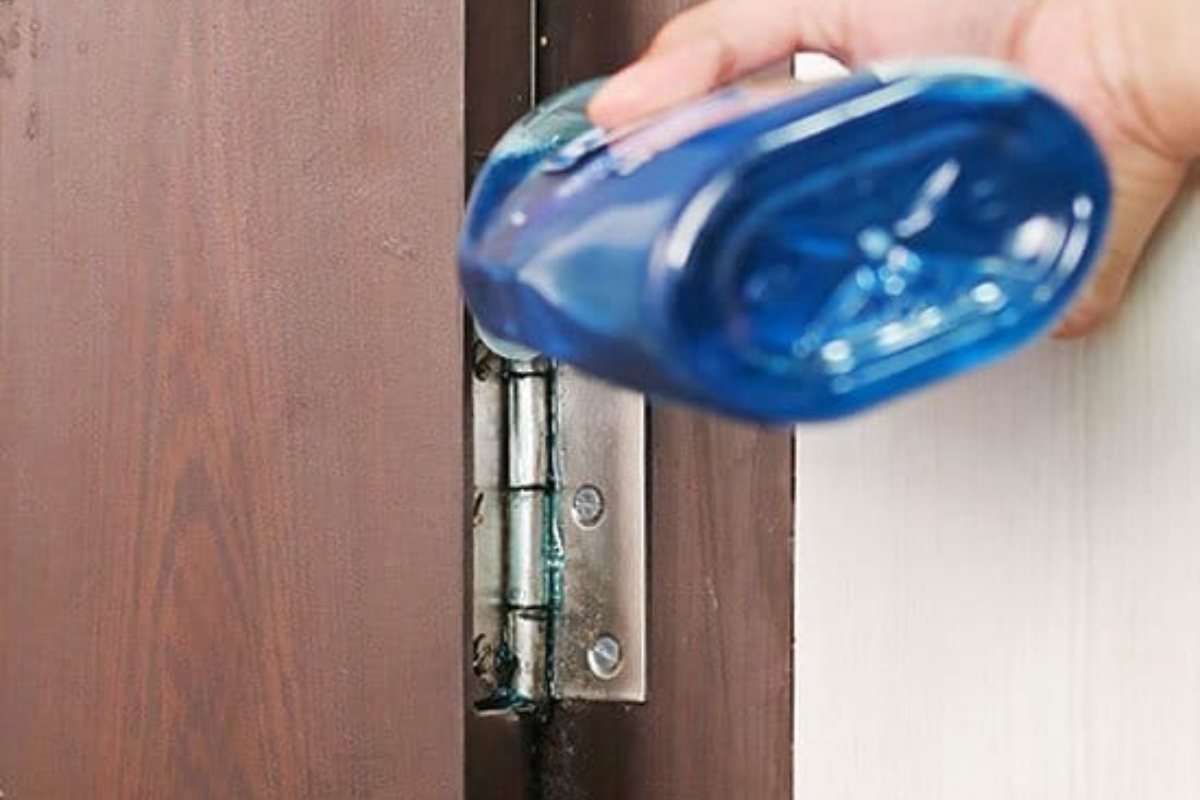 Dish Soap on Squeaky Door Hinge