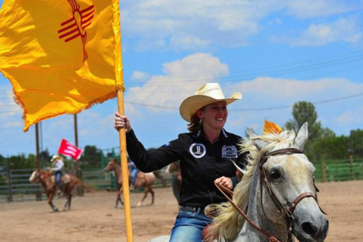 Cowboy With New Mexico Flag