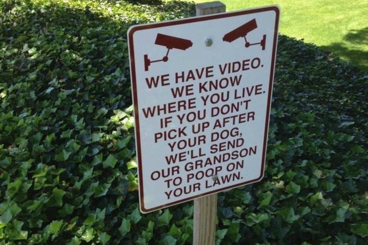 Dop Poop Video Surveillance Yard Sign