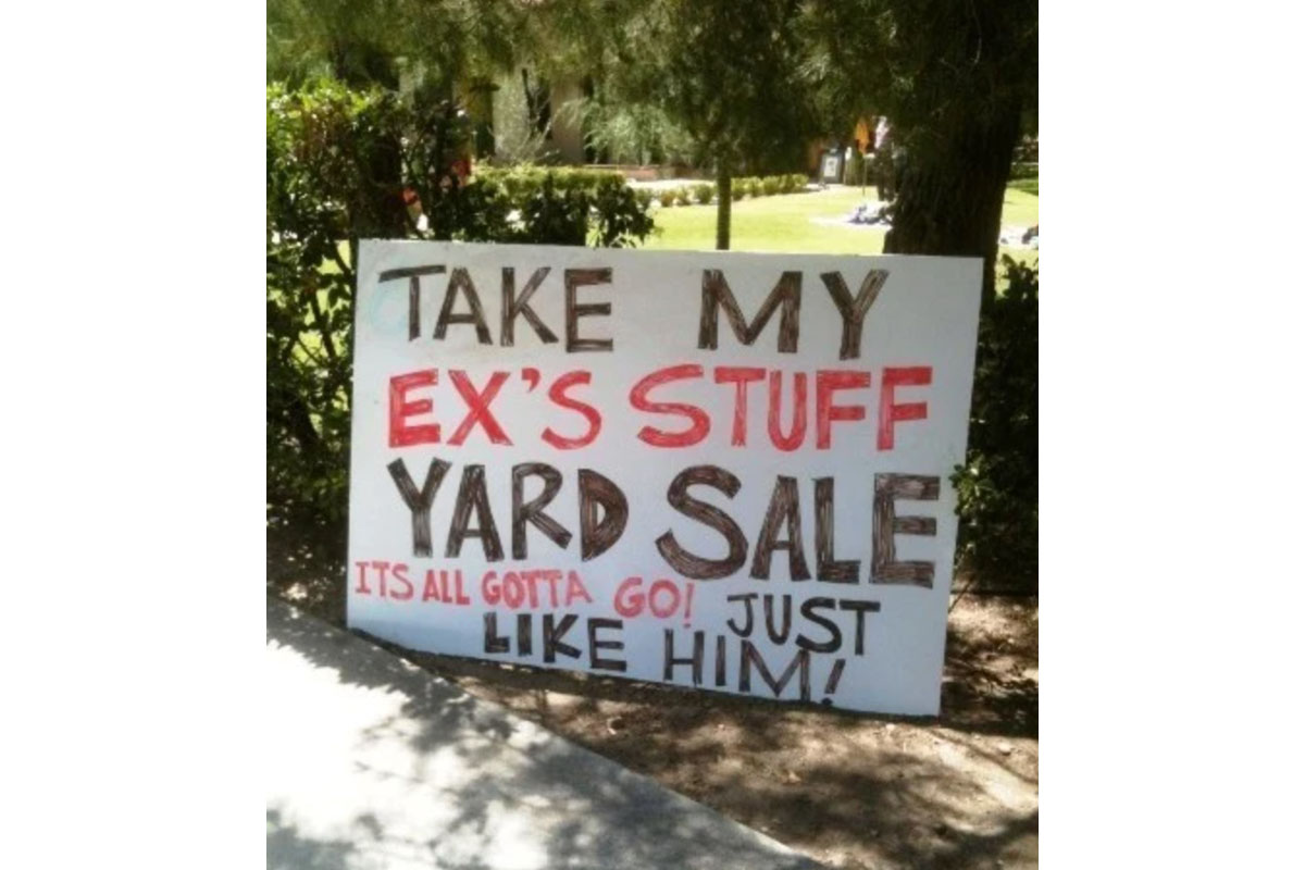 Selling Ex's Stuff Yard Sale Sign