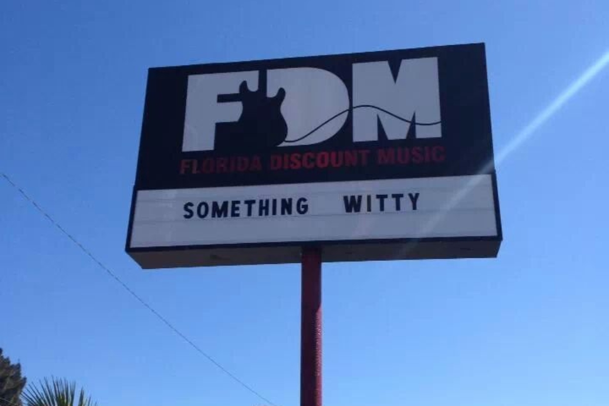 Florida Discount Music Business Sign