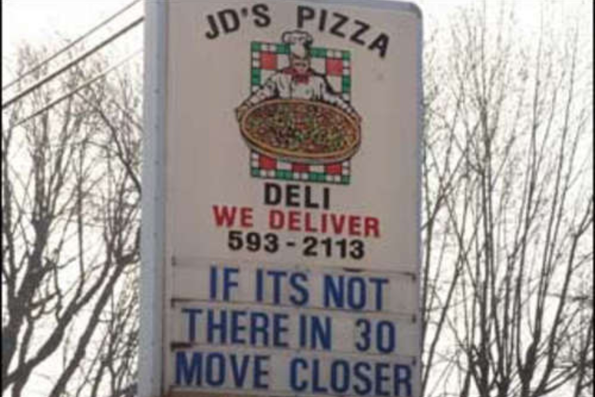 JD's Pizza Business Sign