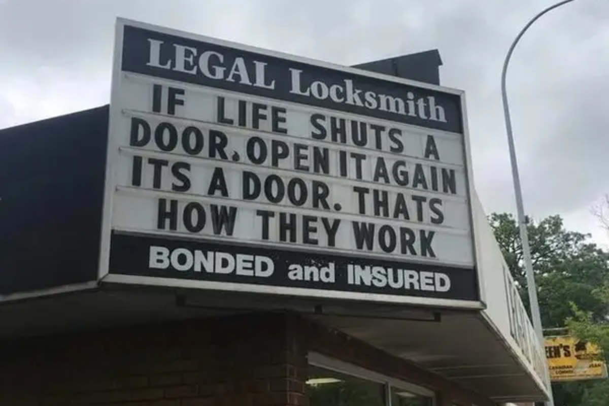 Legal Locksmith Closed Door Business Sign