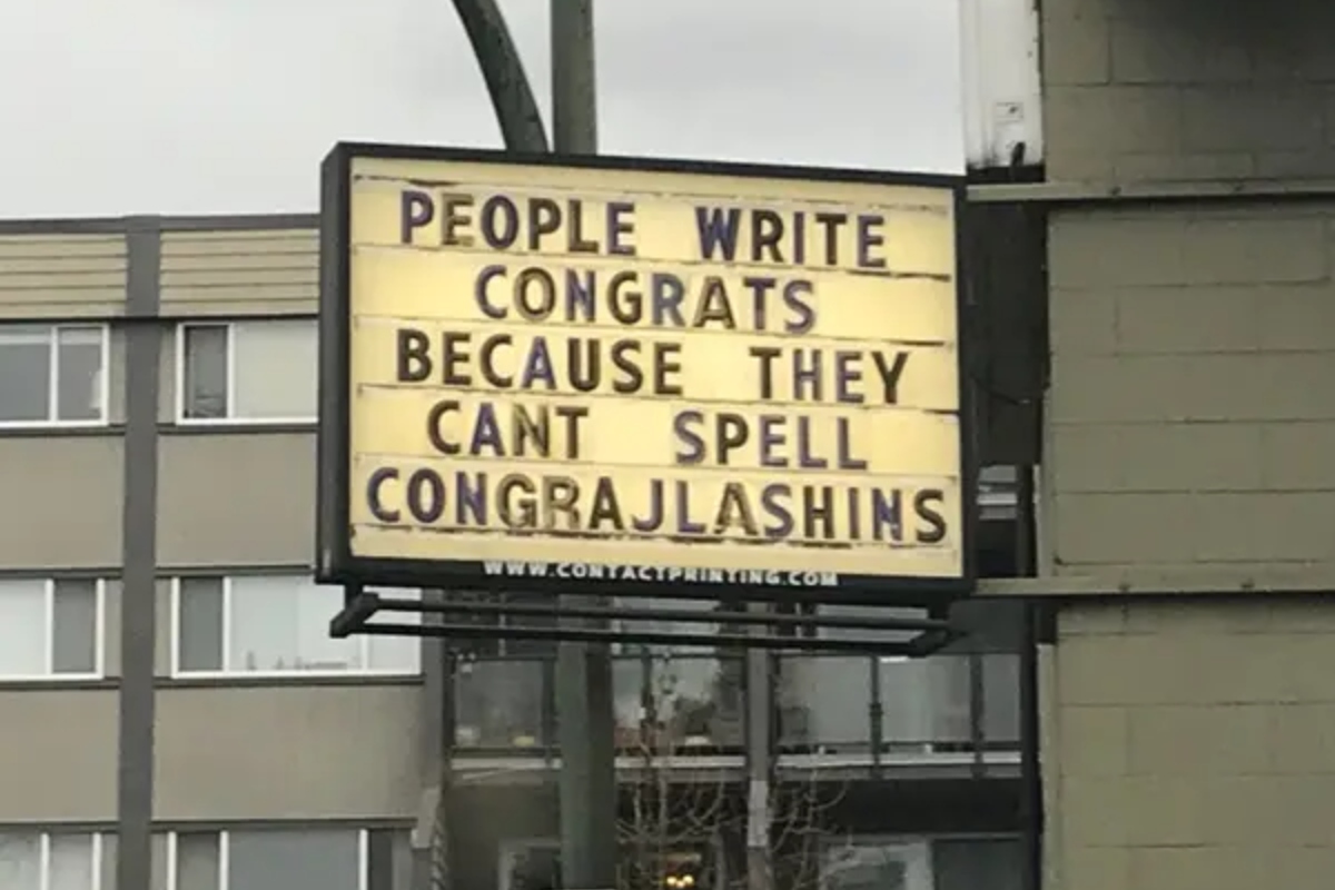 People Write Congrats Business Sign