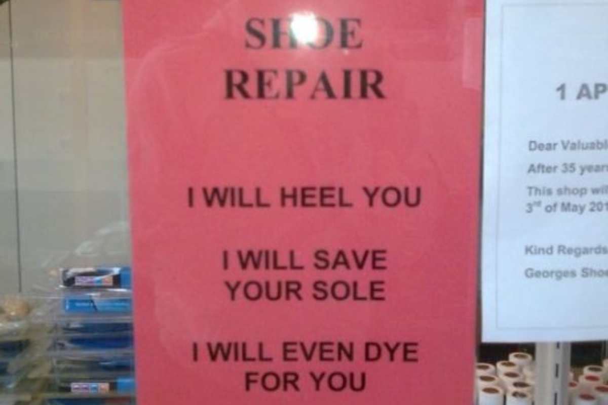 Shoe Repair Pun Business Sign