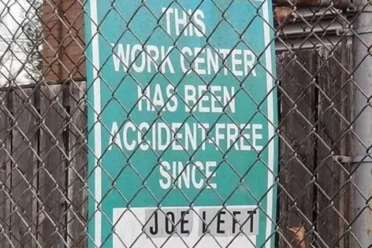Work Center Accident Business Sign