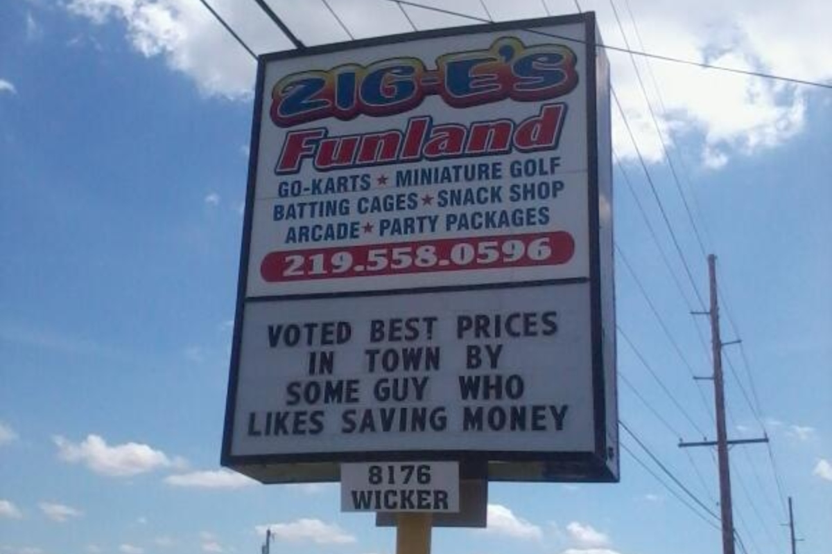 Zig-E's Funland Best Prices Business Signs