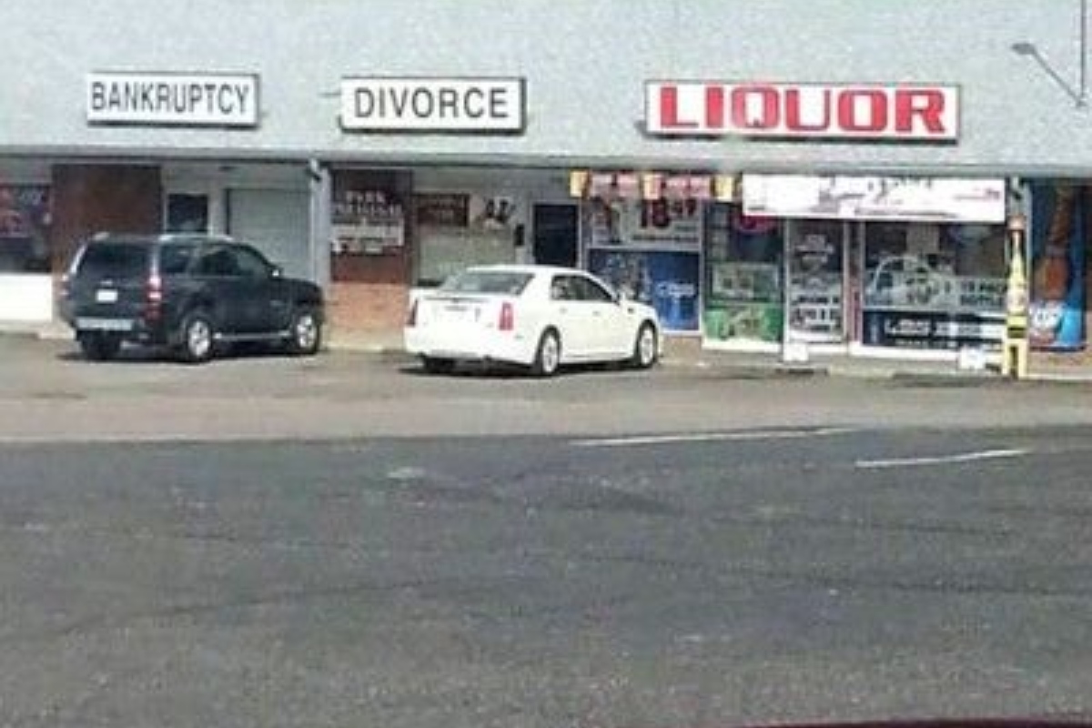 Bankruptcy, Divorce, Liquor Business Signs
