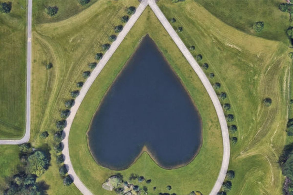 Heart-shaped lake