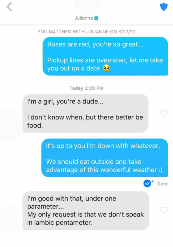 Tinder pickup lines Here are the 15 funniest ones