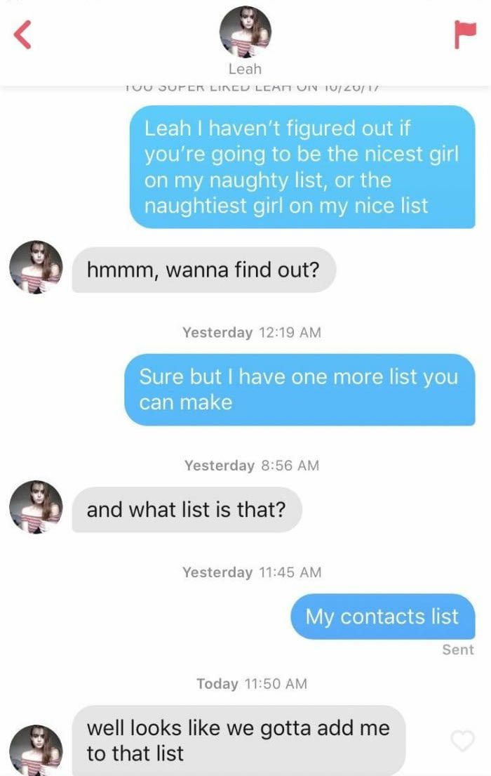 Tinder pick up line