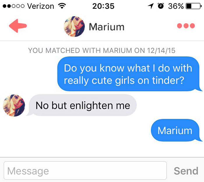 Tinder pick up line