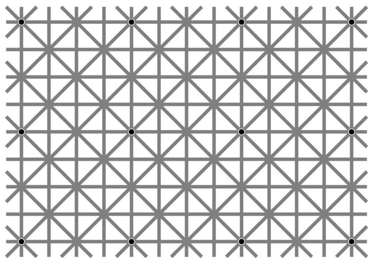 Disappearing Dots Optical Illusion