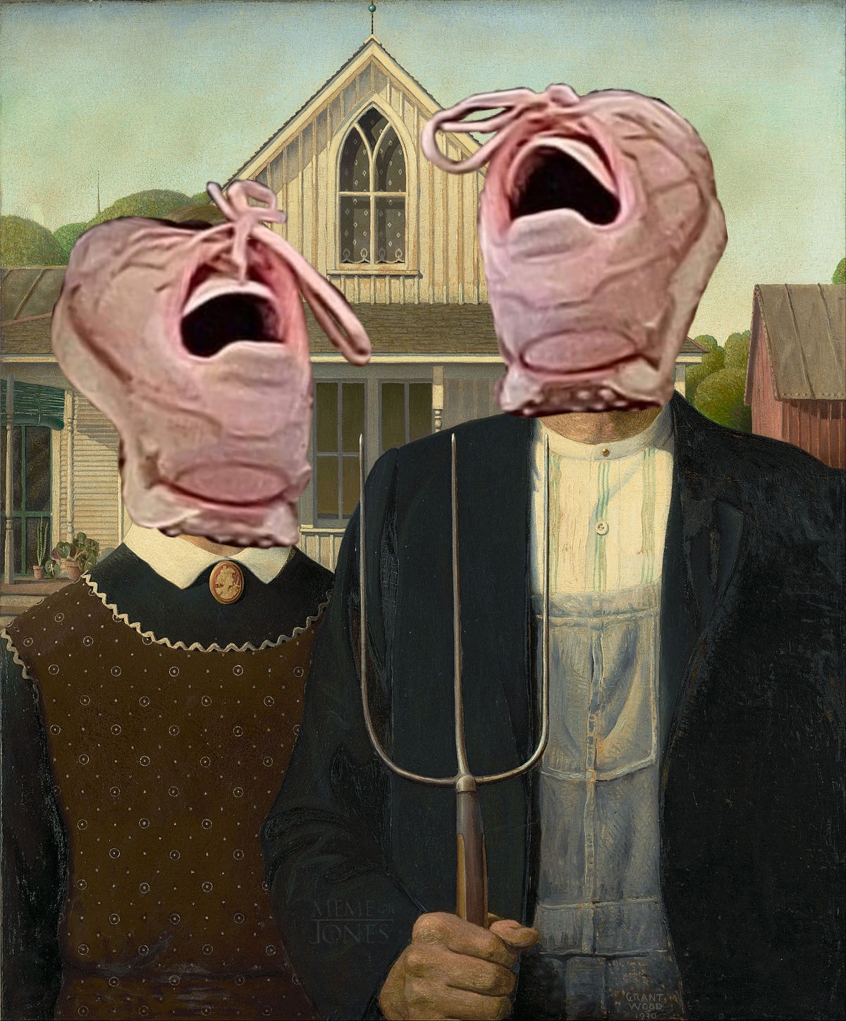 American Gothic With Shoe Face