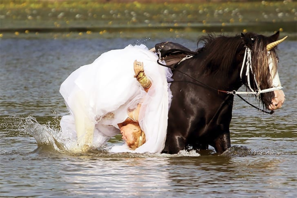 Bride Falling Off Horse