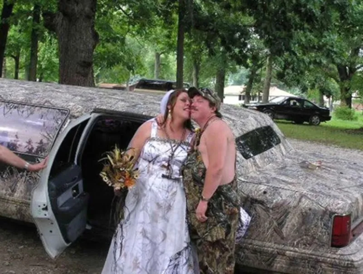 Camouflage Wedding Photo