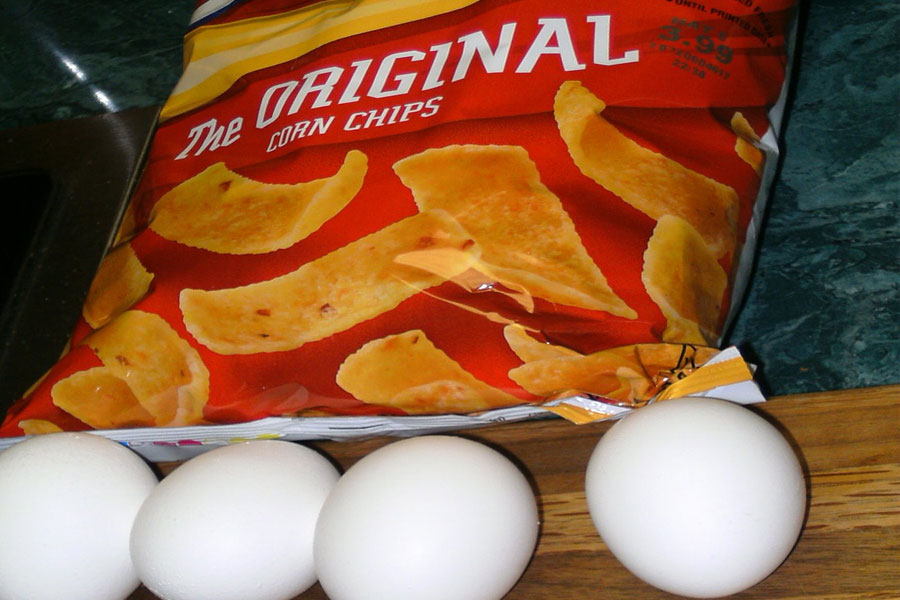 eggs and corn chips