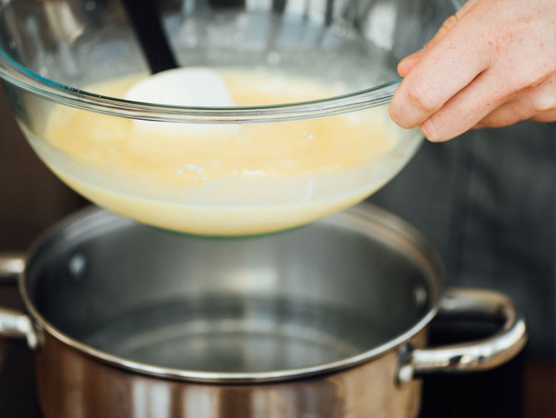 eggs in a double boiler