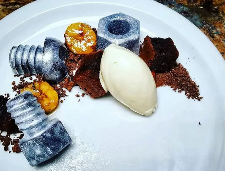 chocolate and banana nuts and bolts dessert
