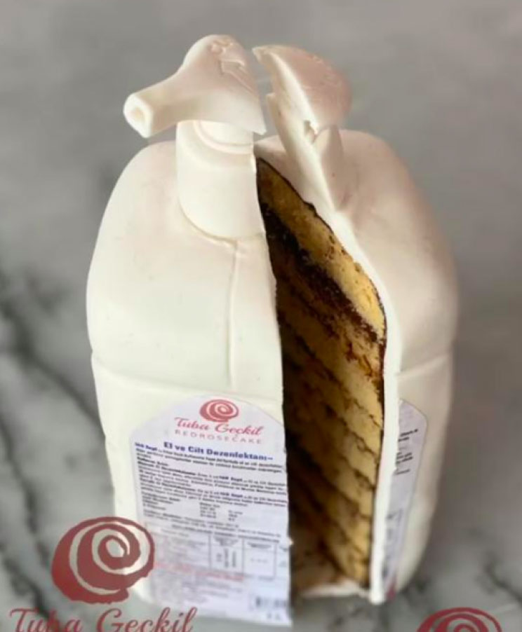 hand sanitizer cake