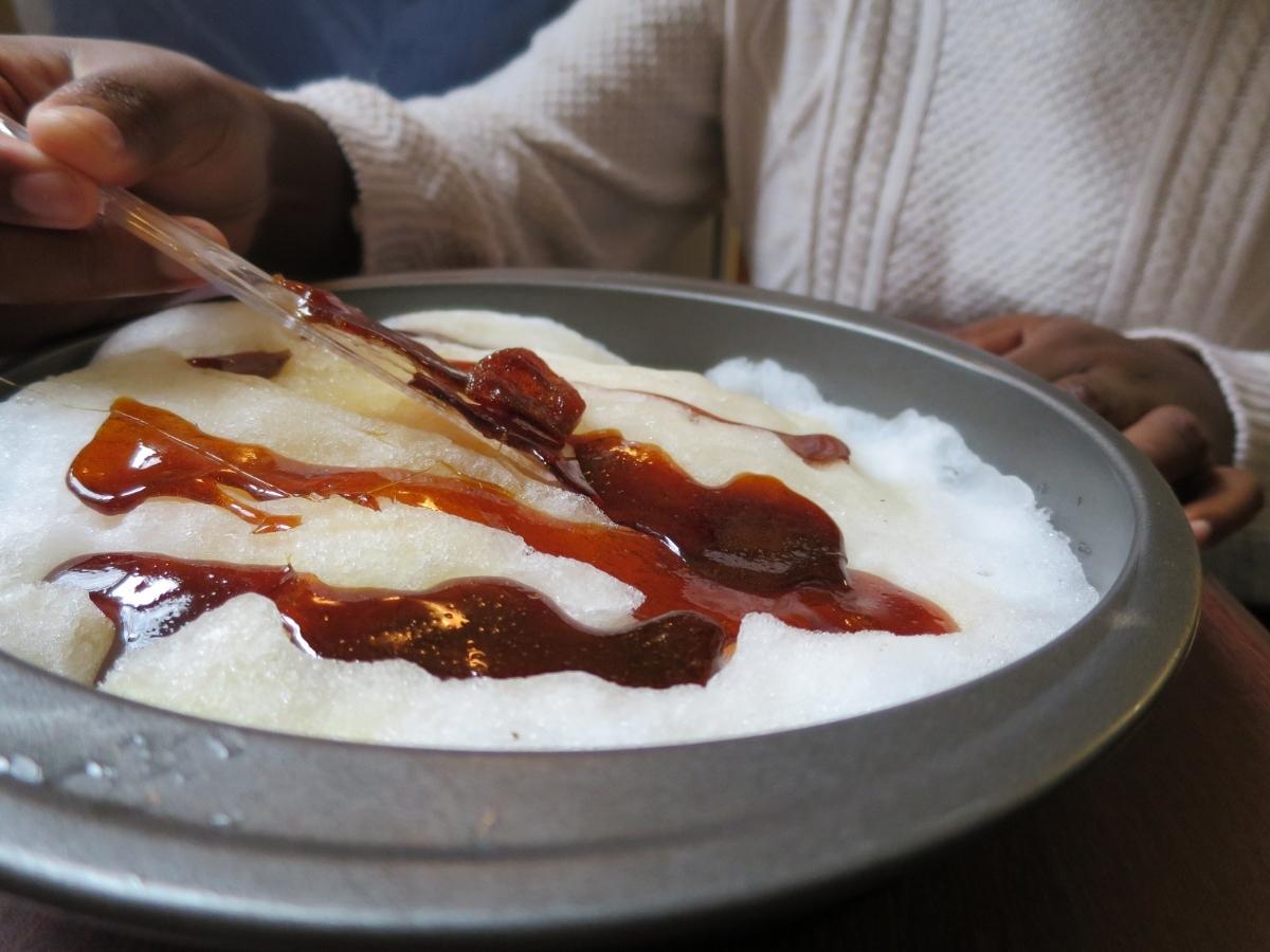 maple syrup snow