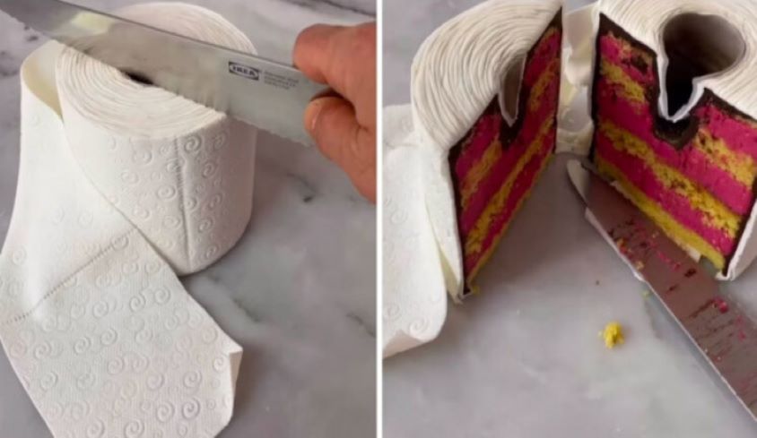 toilet paper cake
